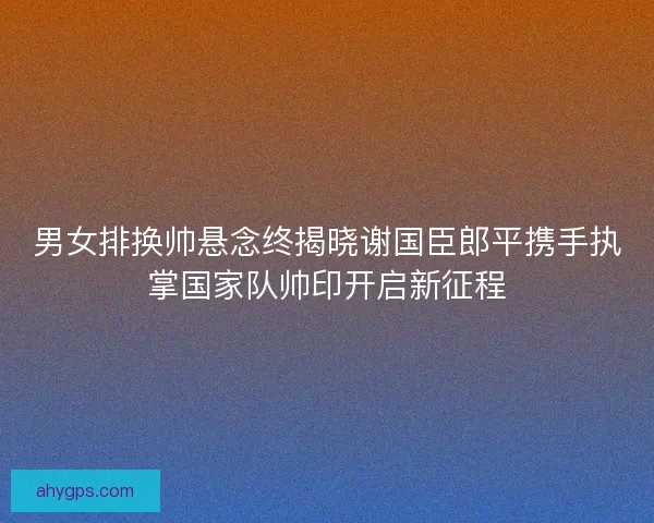 男女排换帅悬念终揭晓谢国臣郎平携手执掌国家队帅印开启新征程