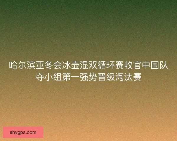 哈尔滨亚冬会冰壶混双循环赛收官中国队夺小组第一强势晋级淘汰赛