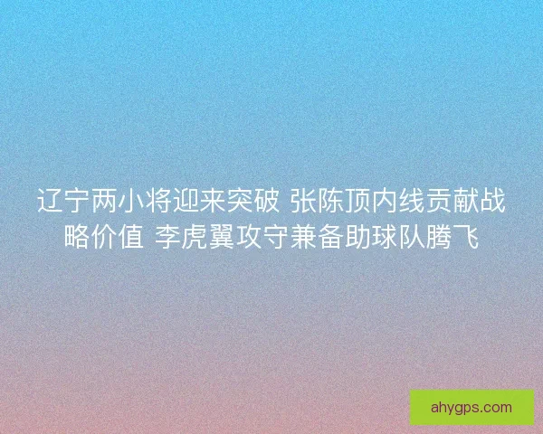 辽宁两小将迎来突破 张陈顶内线贡献战略价值 李虎翼攻守兼备助球队腾飞