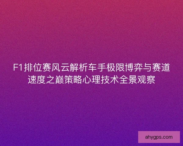 F1排位赛风云解析车手极限博弈与赛道速度之巅策略心理技术全景观察